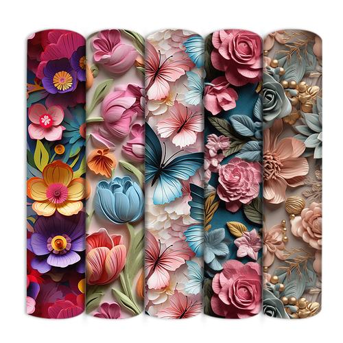 diy防水布料衬布3d立体花花朵印花涤帆布手工布面料,1yc43767